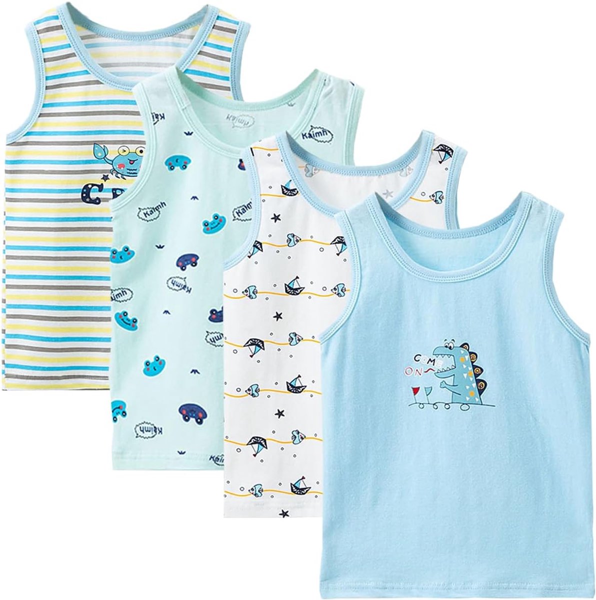 2-10 jaar jongens vest 4-pack kindertop katoenen hemd mouwloos zacht ademend baby kinderen intieme hemden