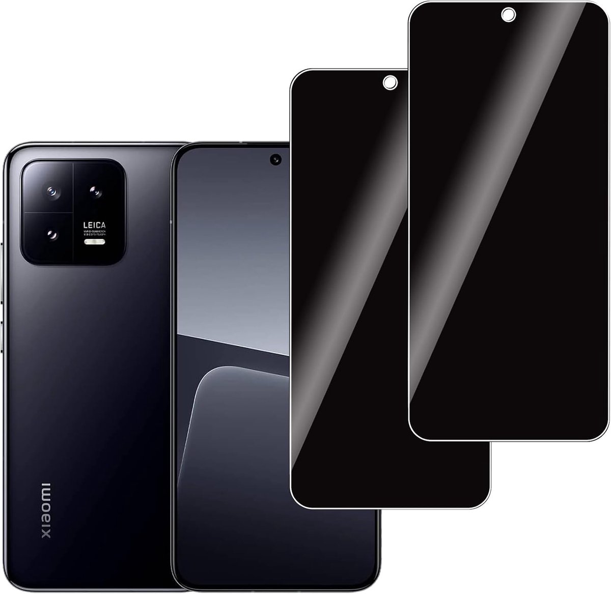 2 stuks Privacy Glass Screen Protector Compatibel met Xiaomi 13, Bubble-, Krasbestendig, 9H Anti-Spy Gehard Glazen Screen Protector voor Xiaomi 13