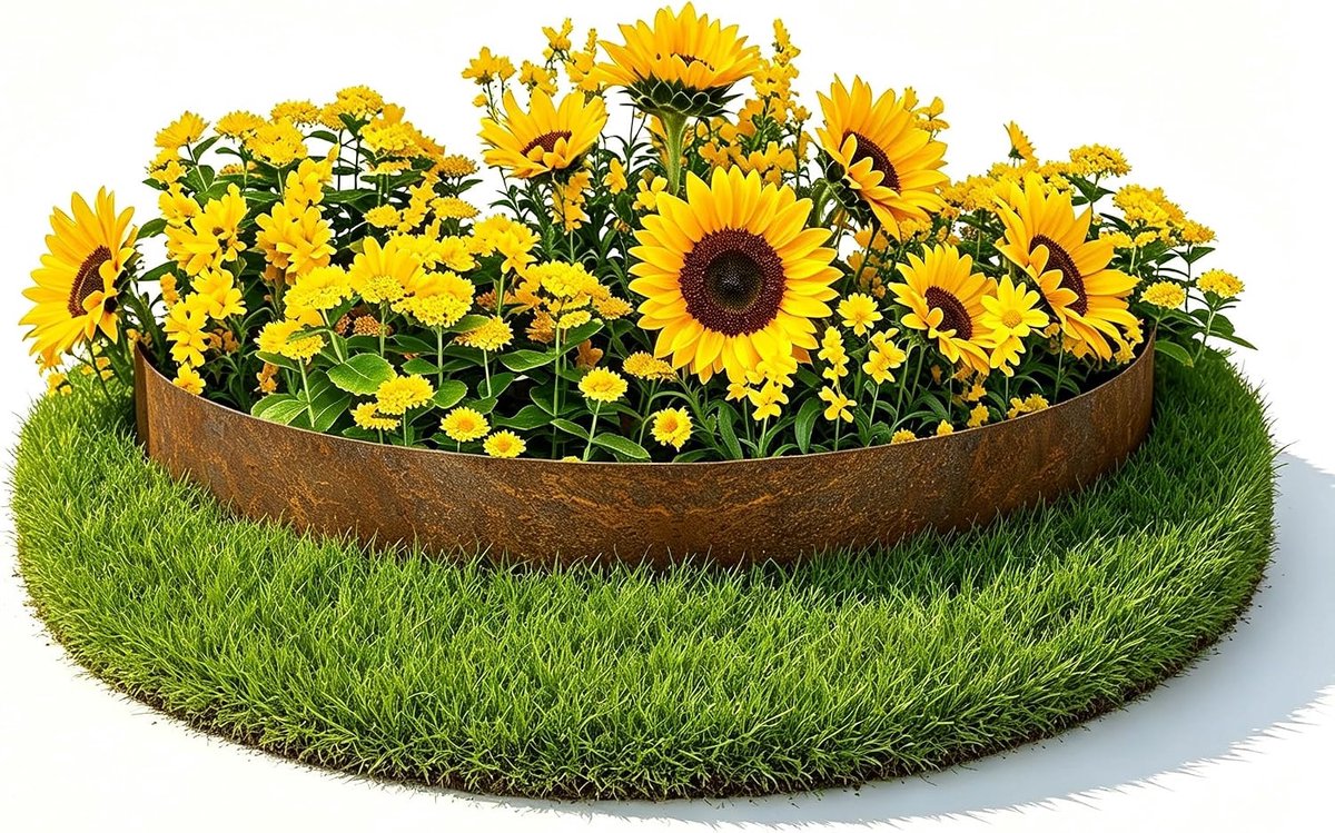 35 m x 15 cm gazonrand, flexibele rechte bloembedrand met