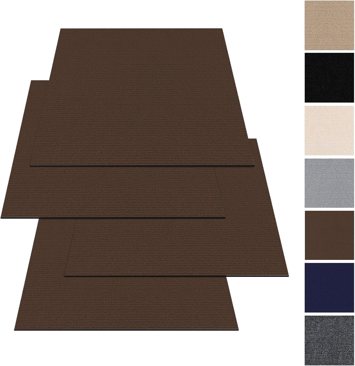 50 x 50 cm, zelfklevend, 10 stuks, 2,5 m², tapijt, tegels met rugbedekking, duurzaam tapijt, vloerbedekking voor woning, kantoor, commercieel, donkerbruin