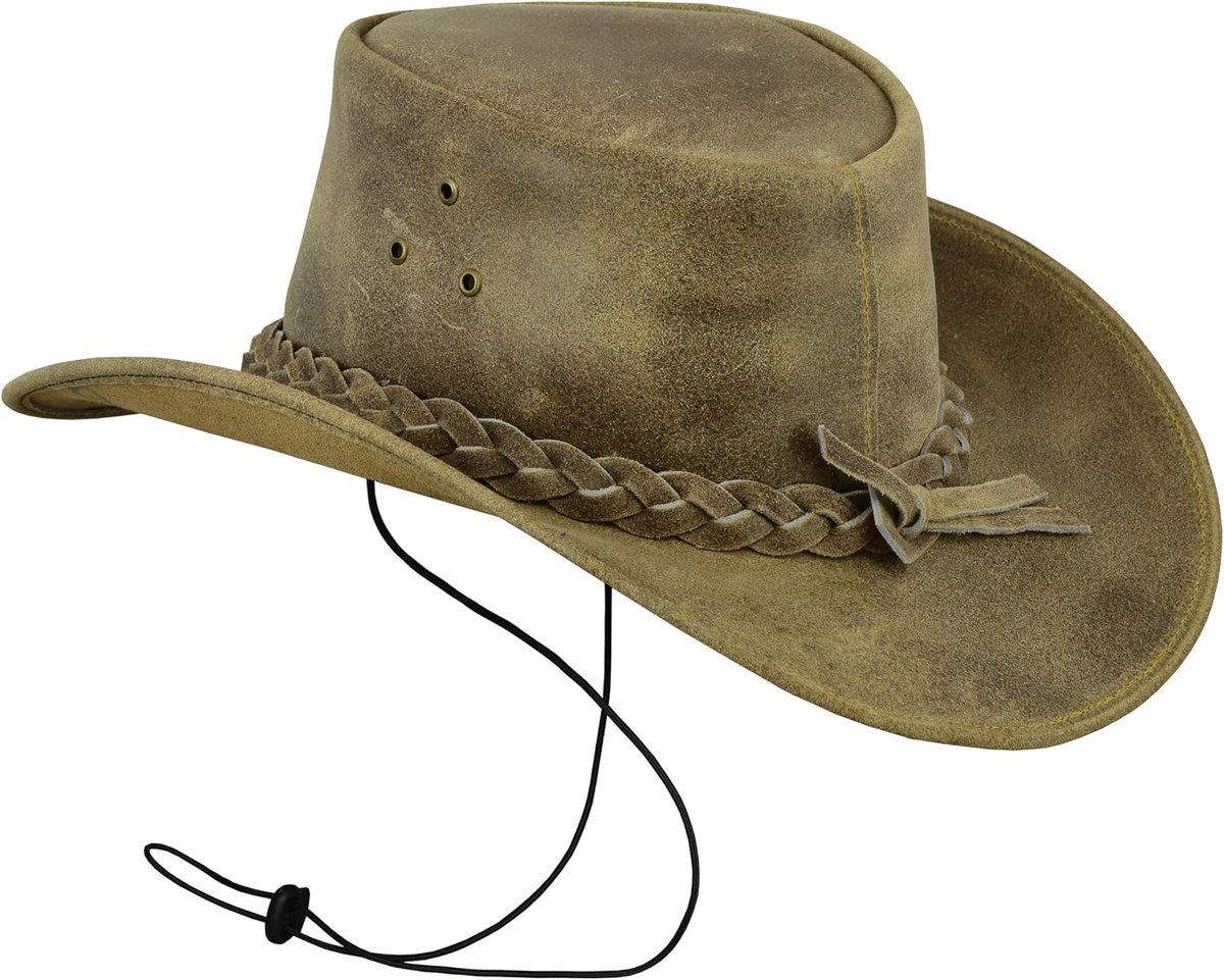 lederen hoed Cowboy stijl Echte Gek paard met kin band