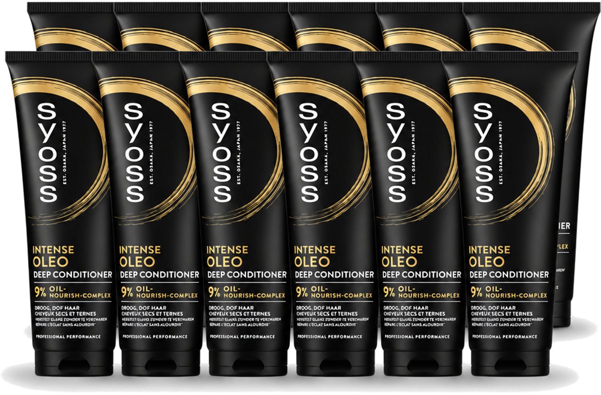 12 x Syoss - Intense Oleo - Deep Conditioner - Voedt & Verzacht - 250 ml - Voordeelverpakking - 12 stuks