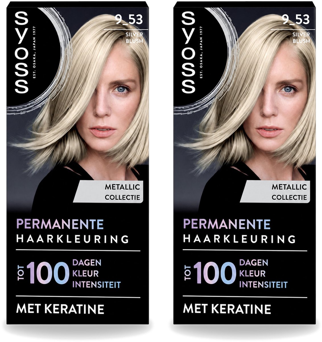 2 x SYOSS - Coloration 9-53 Silver Blush - Haarverf - Grijsdekking - Vermindert Haarbreuk - Voordeelverpakking - 2 stuks