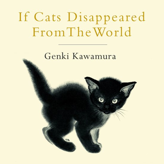 Boek "If Cats Disappeared From The World" met een illustratie van een zwarte kat.