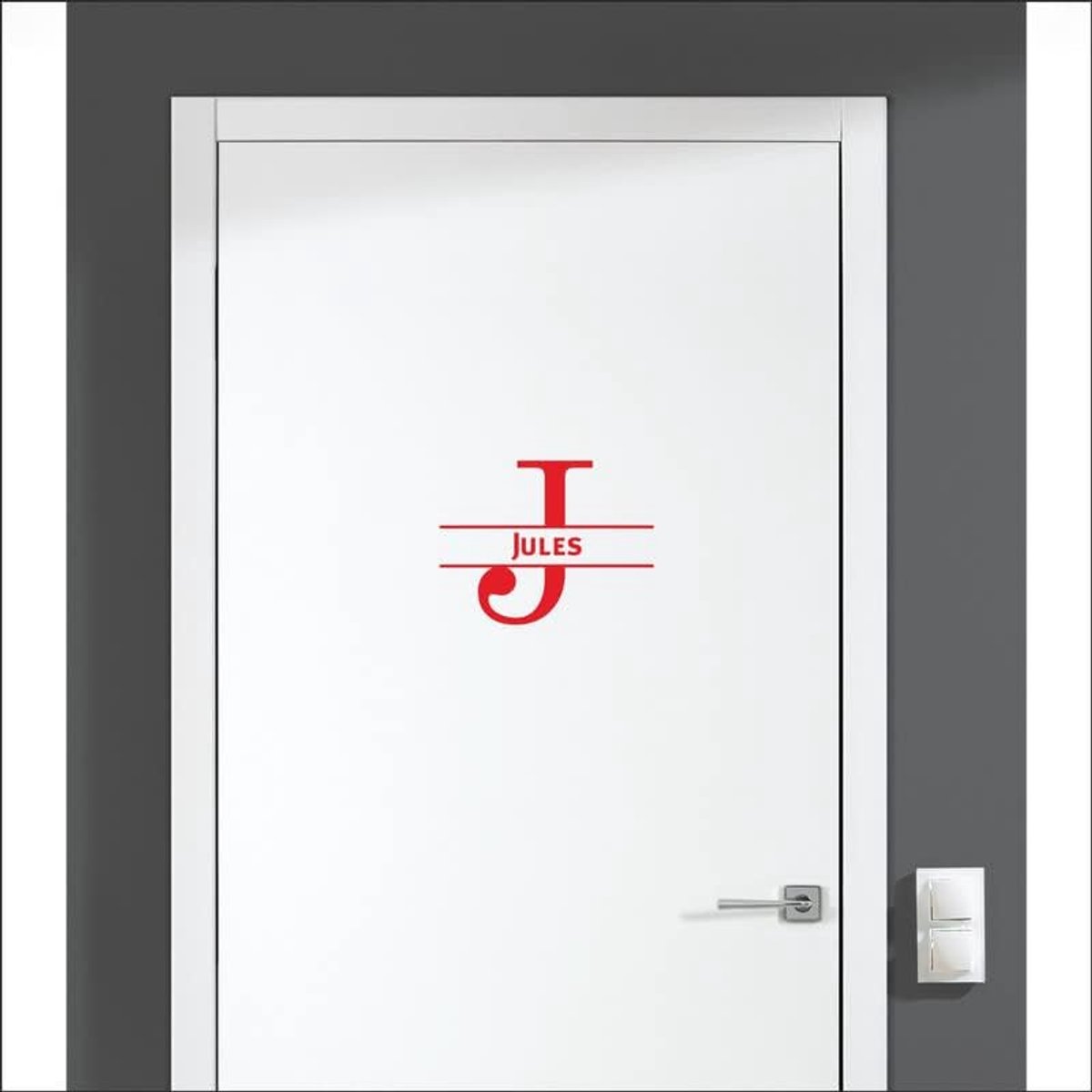 Deursticker Met Naam - Jules - Rood