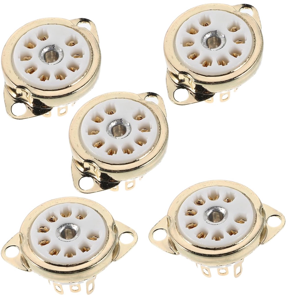 5 Stuks Vacuümbuizensocket Voor 12ax7 Buispensocket 8- Printplaatbenodigdheden Frontmontage Vacuümbuisbeschermer Voor Versterkers Buissockets