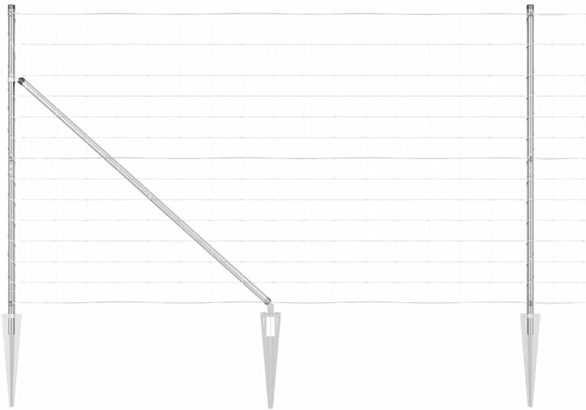 Stalen hekpaal, 25 x 1,4 m, robuust en weerbestendig, voor tuin en terras
