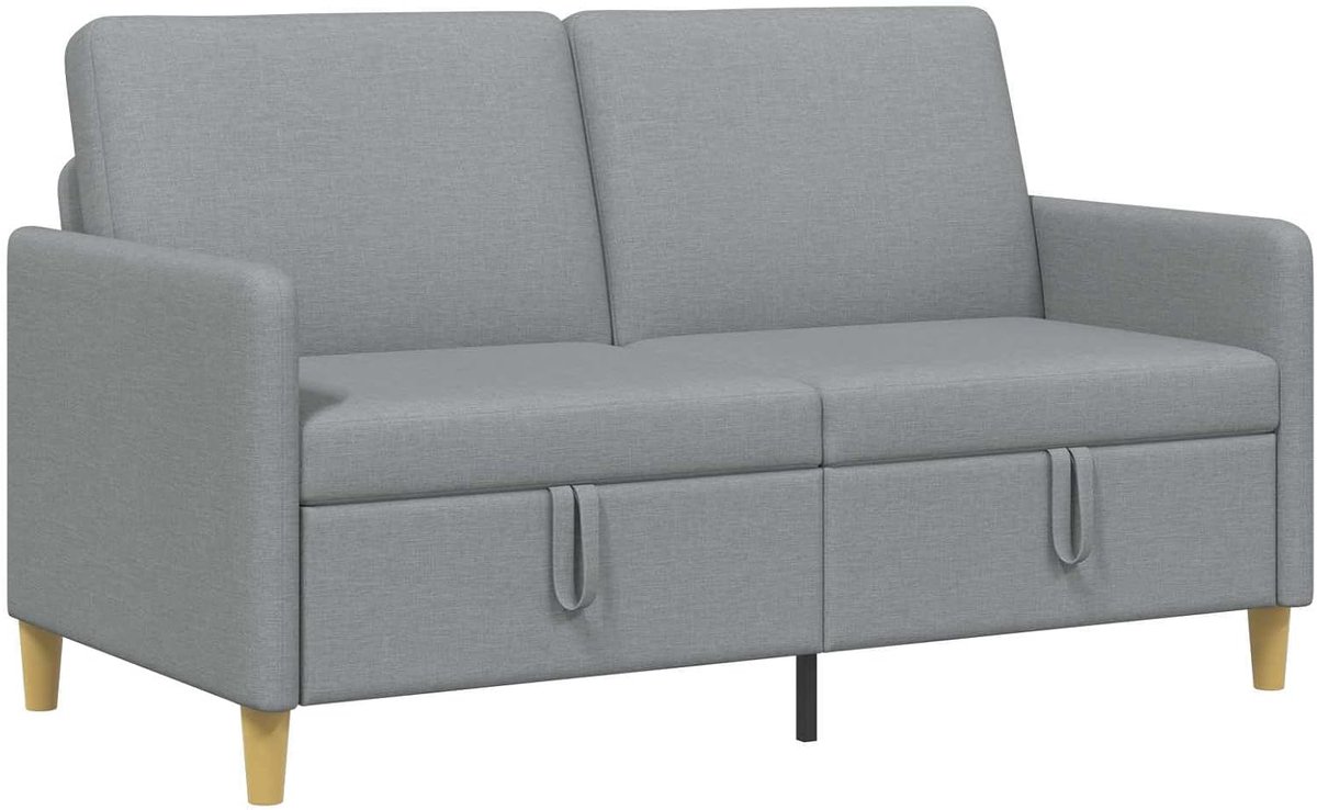 Sofa met opbergruimte, lichtgrijs, 152 cm, polyester