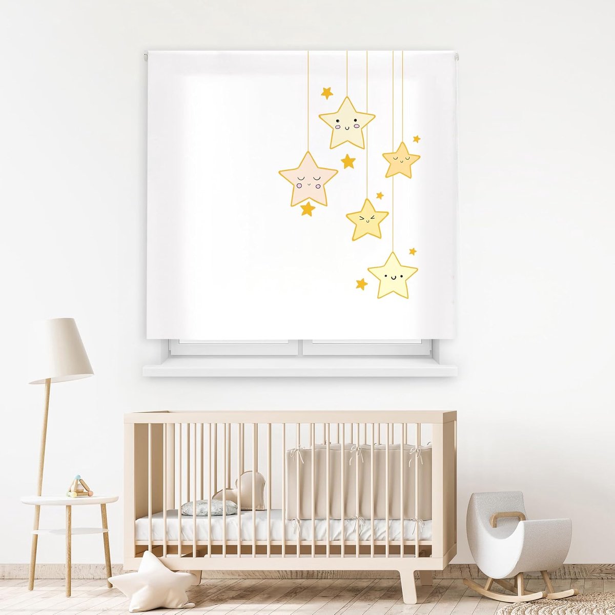 Digitaal | Rolgordijn lichtdoorlatend bedrukt | Kinderfamilie | Model F Sterrennacht | 170 x 180 cm (breedte x hoogte) | stofgrootte 166 x 175 cm | rolgordijnen