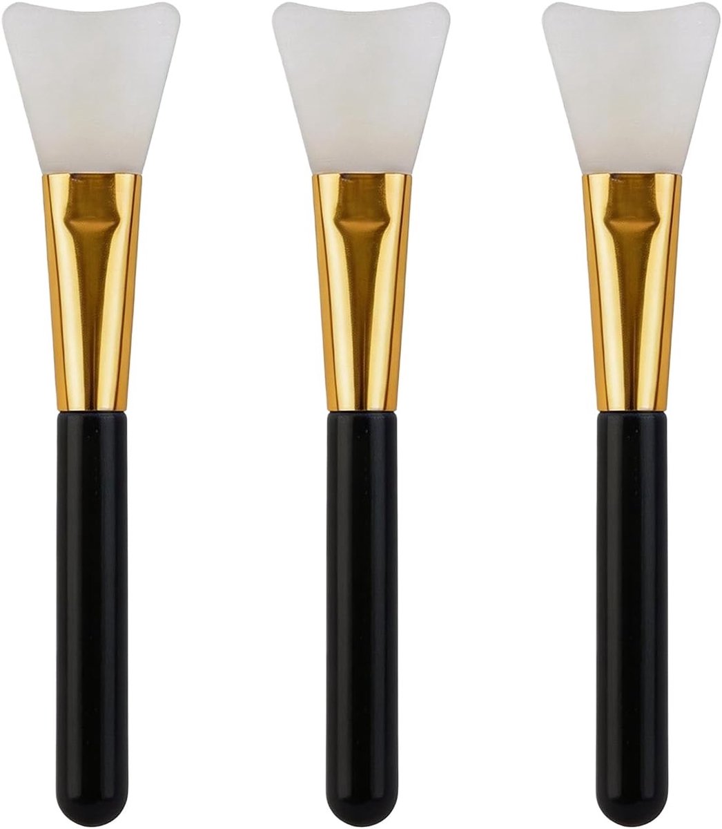 3 Zwart siliconen gezichtsmasker applicator | huidverzorging jelly borstel