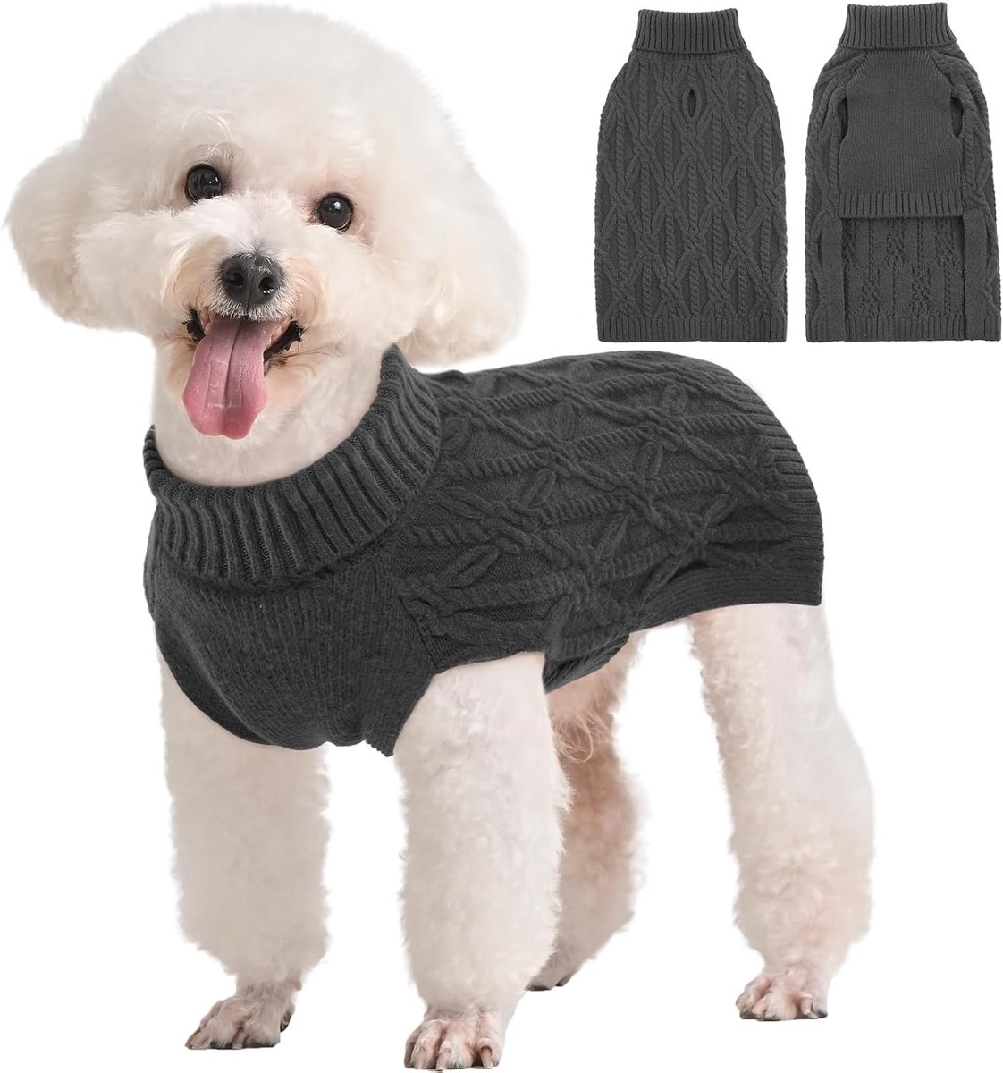 Hondentrui - Medium, Small, Large en XS - Fleece herfsttrui grijs