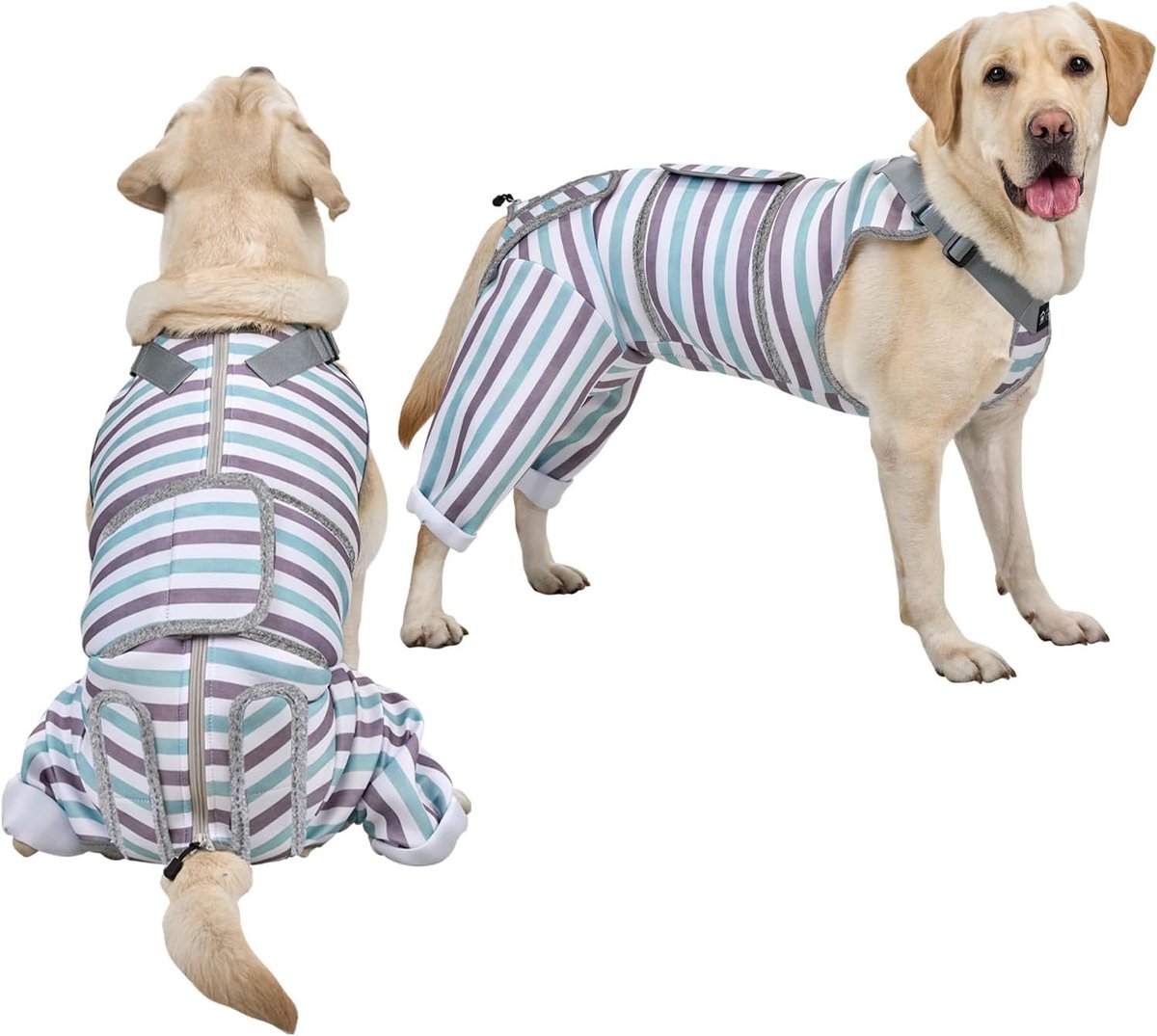 Herstelpak voor honden, ademend herstelpak voor honden, zachte hondenbeenwondbeschermer voor kleine, middelgrote/grote honden, onesie na operatie, blauw, XXL