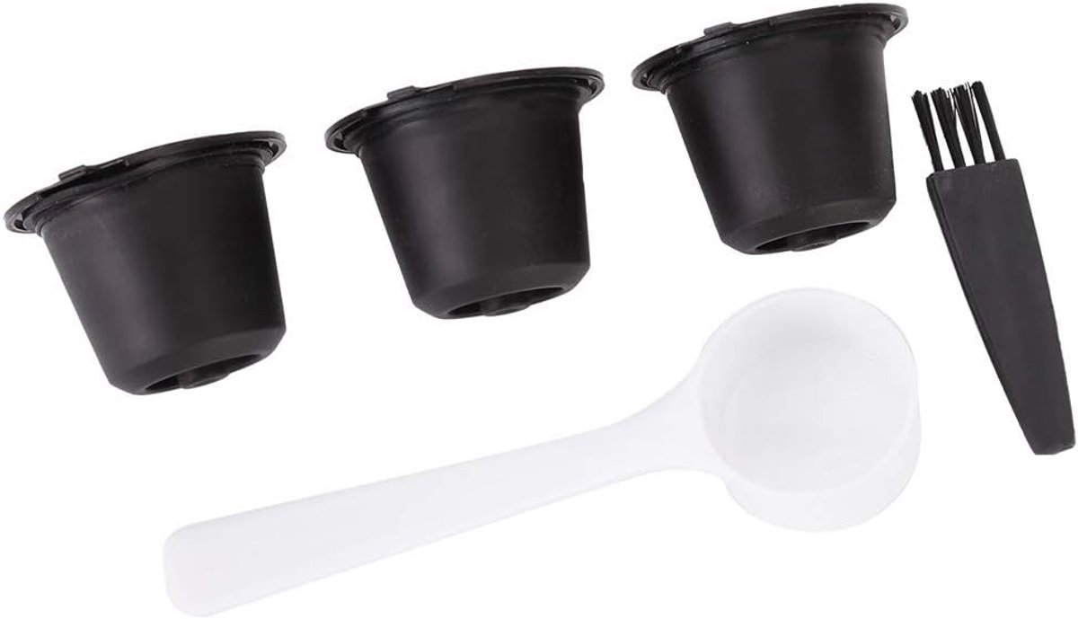 Herbruikbare Koffiecapsules Filter Hervulbare Capsules Beker Geschikt voor Nespresso(zwart)