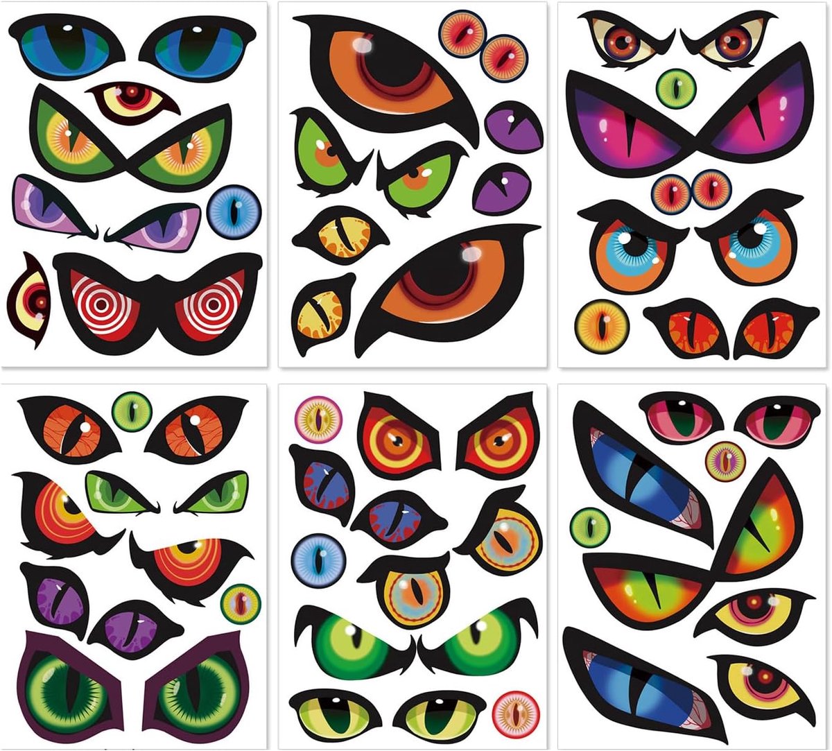 Raamstickers, duivelsoogstickers, raamdecoratie, groot, wanddecoratie, voor feestdagen, raamdecoratie, vakantiedecoratie