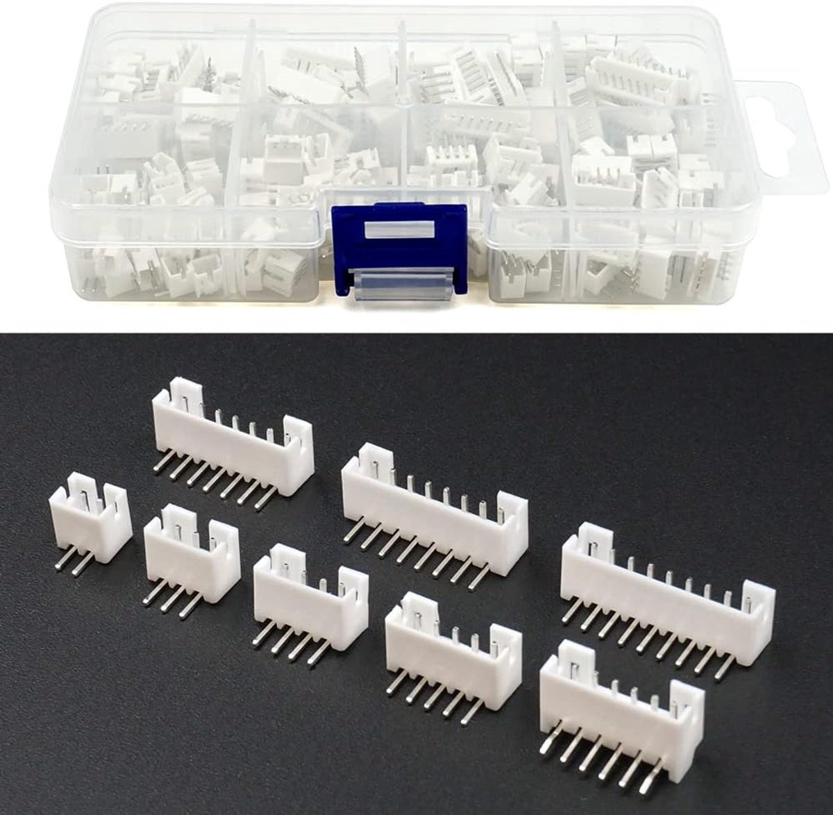 2.0 mm-stopcontactset Compatibel met JST-PH 2.0 mm-stap PCB-connectoren Door-hole Zij-ingang Type Rechthoekige Stemma