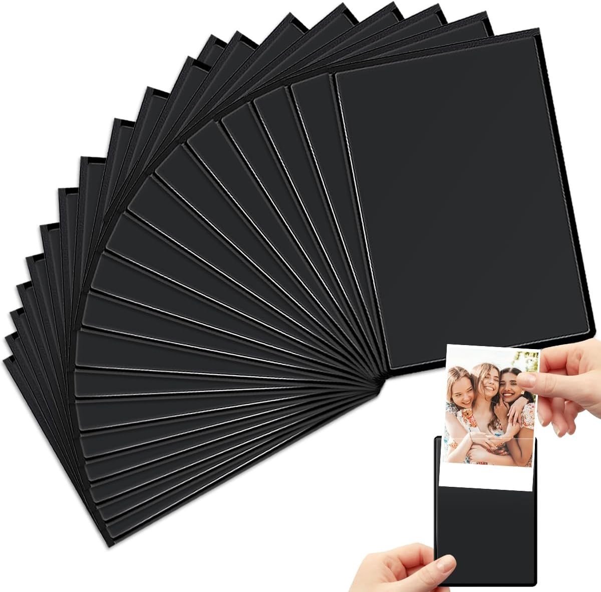 Magnetische fototassen in zwart, 3 inch, 20 stuks - Perfect voor foto's, knutselen en herinneringen