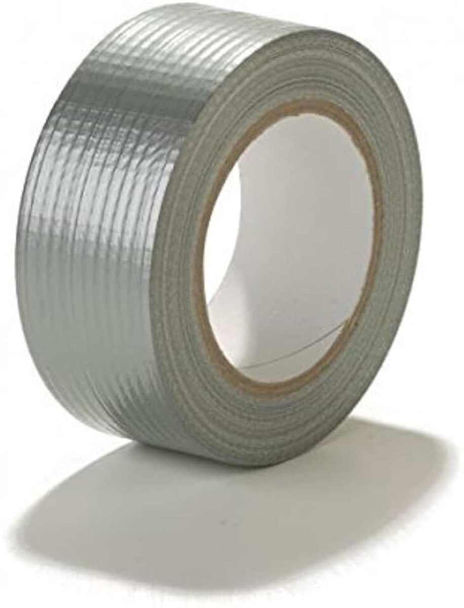 Weefseltape 48 mm breed x 50 m 'Ultra Strong' Gaffa Tape 1-24 rollen Duct plakband pantsertape weefseltape steenband zilver, grootte: 1 rol