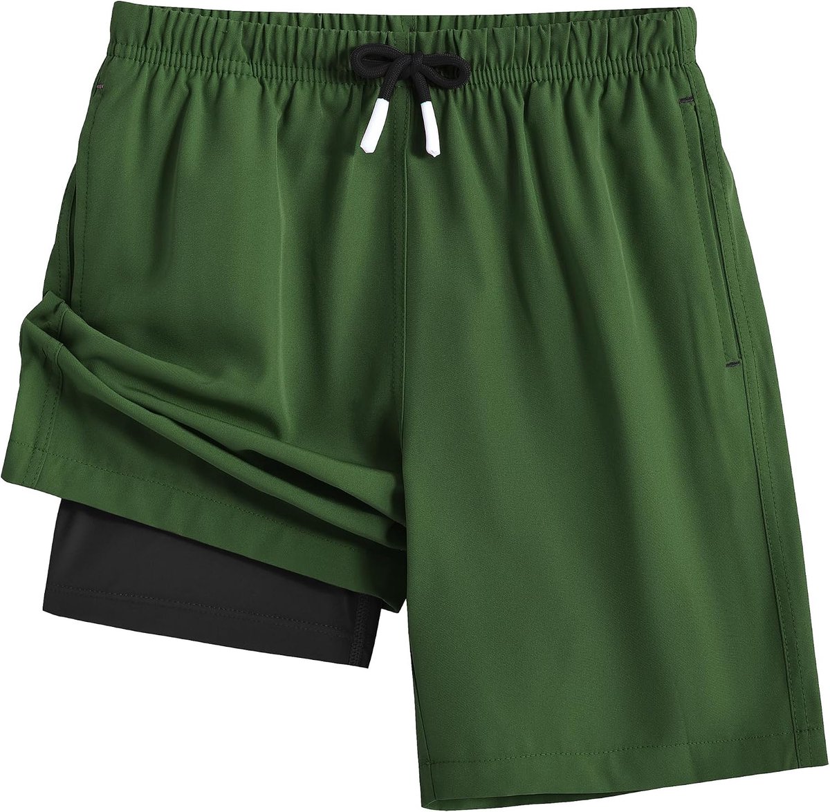 Boardshorts voor jongens, met compressievoering, sneldrogend, ademend, zwembroek voor kinderen, elastische taille, shorts met zakken, 4-16 jaar