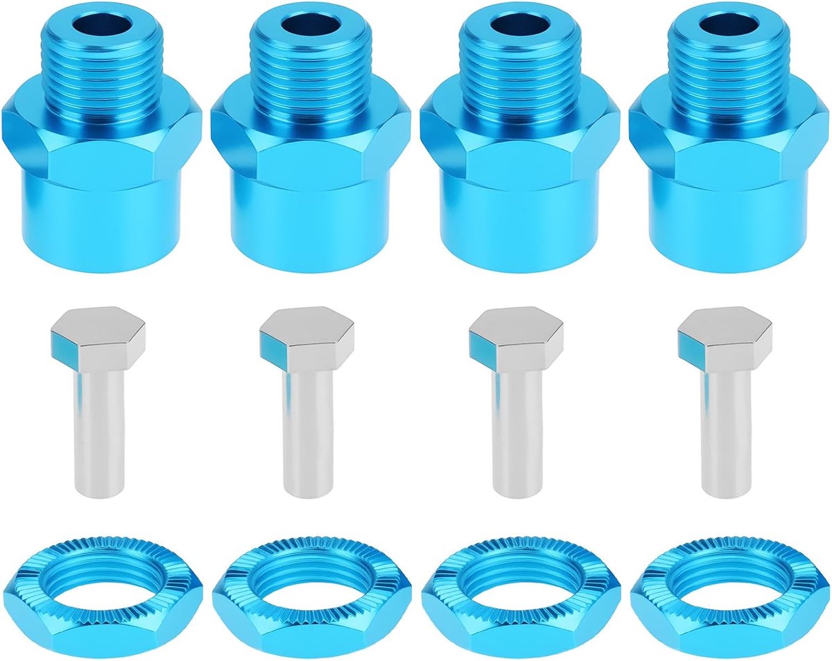 1 Set 12mm tot 17mm Wiel Hex Hub Adapter Extension Conversie voor 1/10 Rc Auto Upgrade Onderdelen Lichtblauw