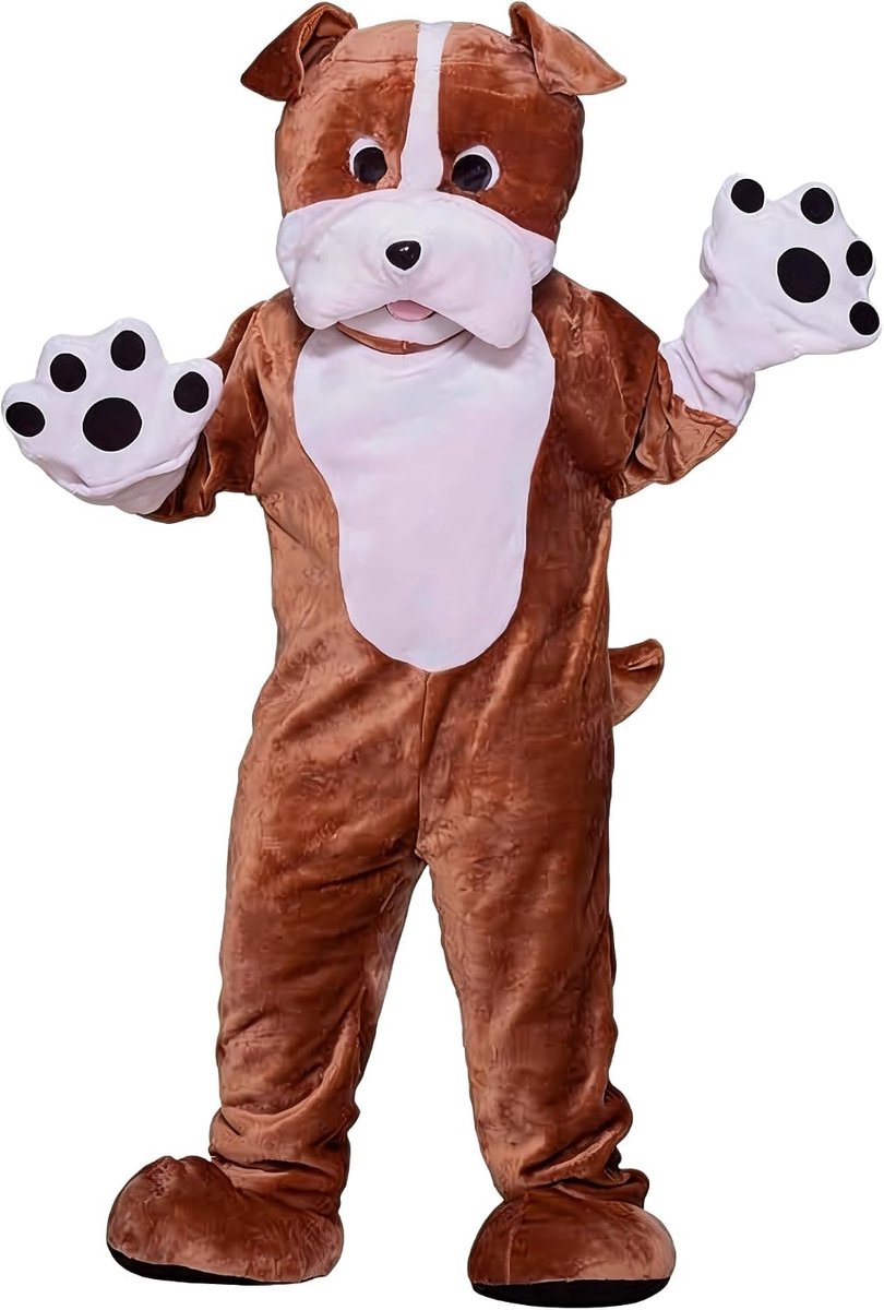 Pluche Bulldog Mascotte Volwassen Partij Volwassen Grootte Cosplay Hond Mascotte Kostuums Bruin