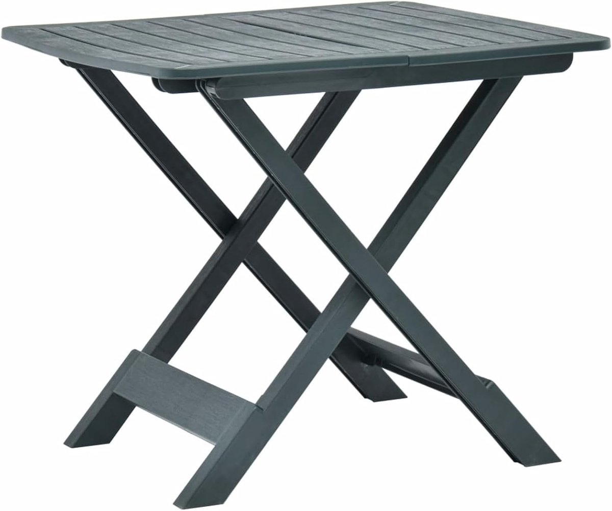Tuintafel groen 79x72x70 cm Kunststof, Buitentafels, Tuintafel, Tuin Eettafel, Patio Tafel (SPU:48791)