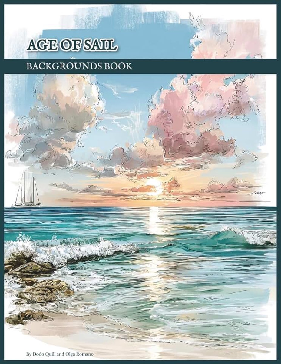 Age of Sail Backgrounds Book for Junk Journals, Collage and Paper Crafts: Seascapes, Landscapes, Ships, Harbors, Streets, Houses, Interiors | Vintage Style | Double-Sided Sheets