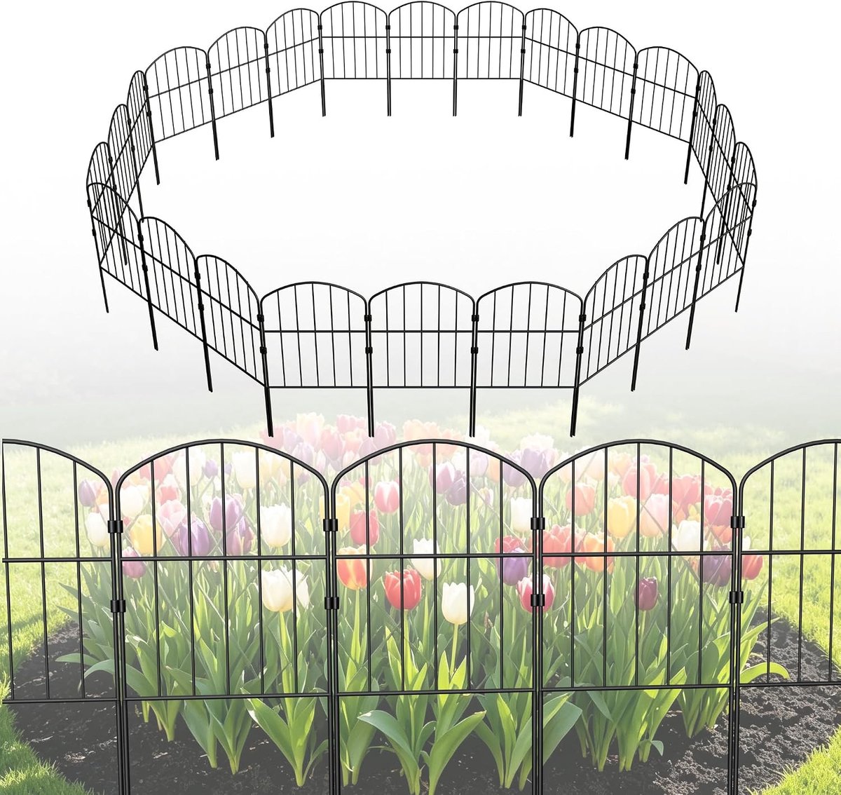 Dierenbarrière hek 10 stuks metalen tuinhek hondenhek 62 x 32cm
