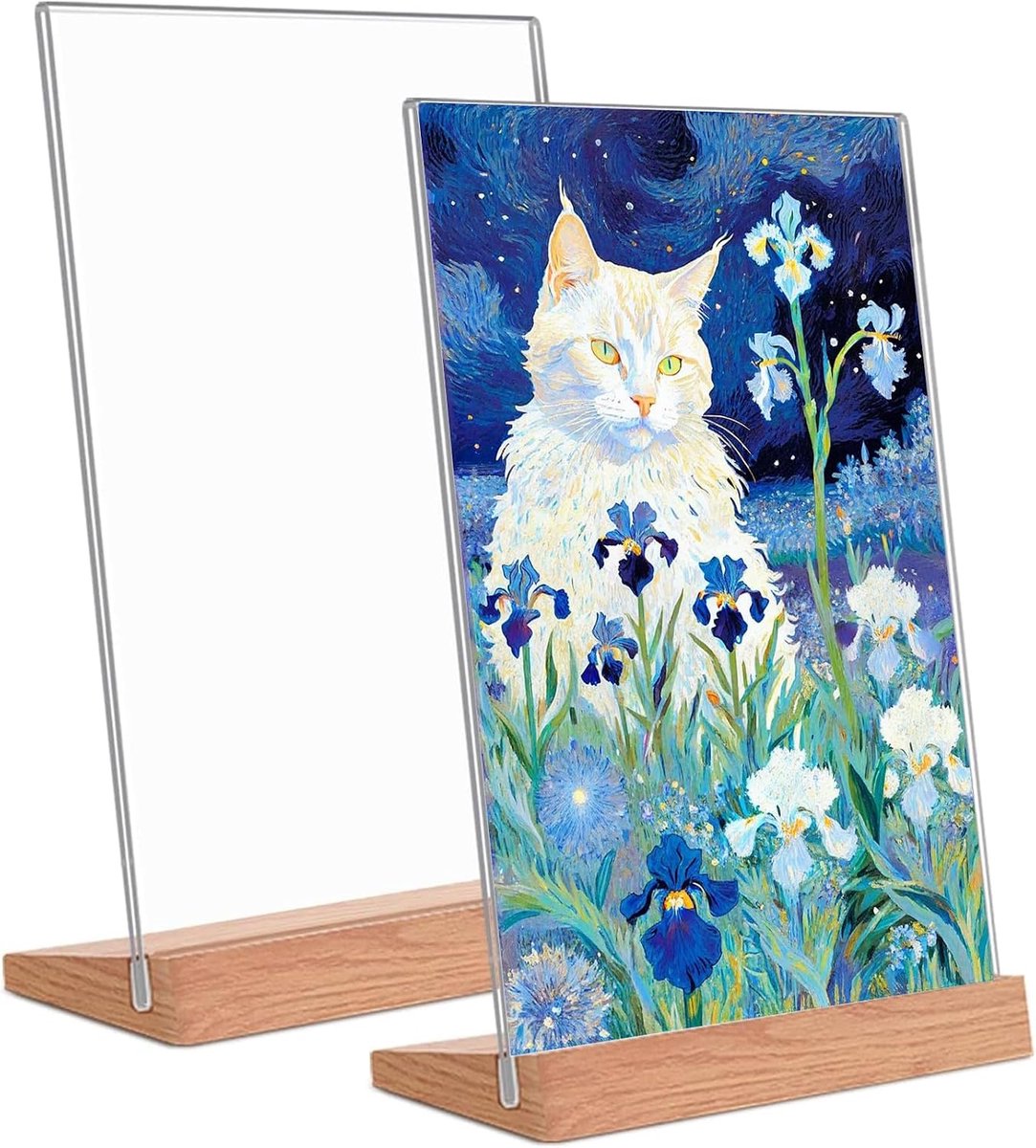 Tafelbord standaard informatiehouder display aanwijzer (A4 LS-houten standaard X2)
