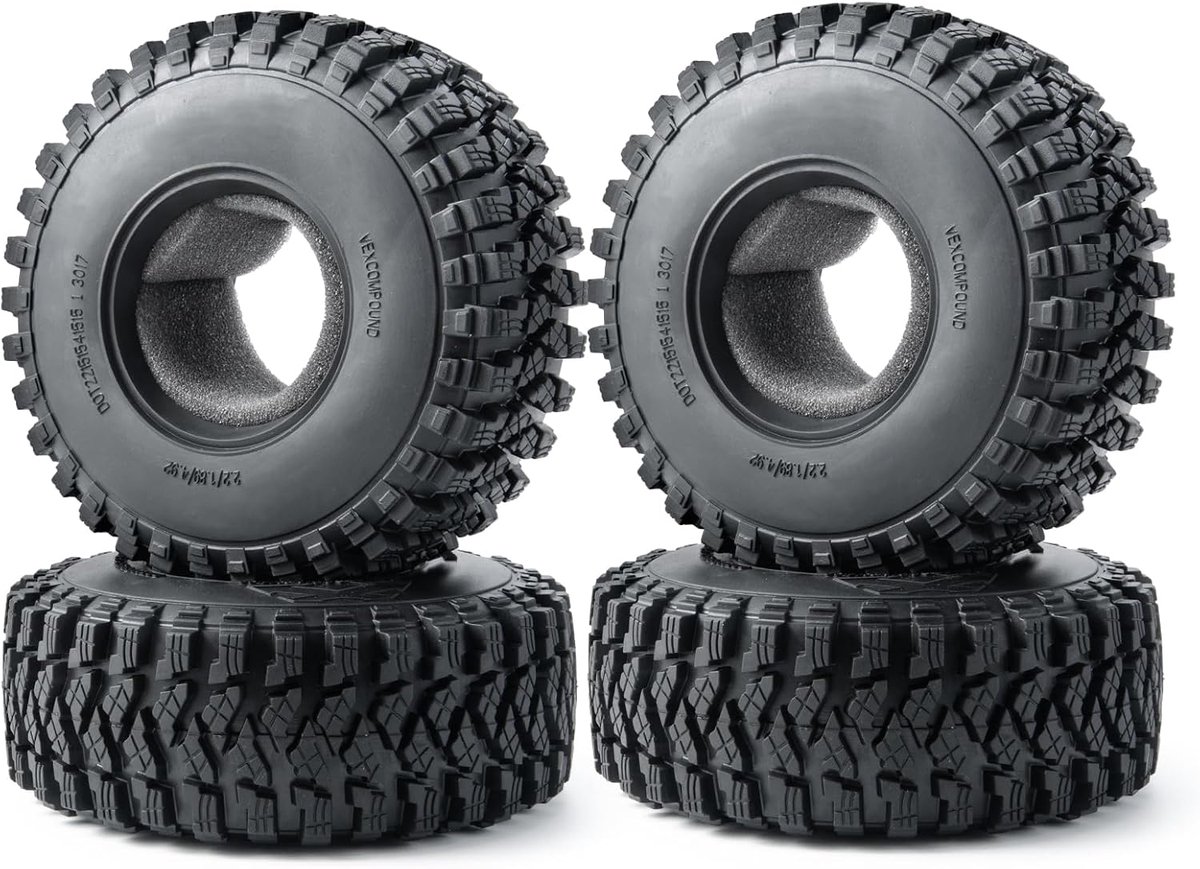 4 stuks 2,2 inch rubberen banden 125 x 50 mm wiel banden voor 1/10 RC Crawler auto axial Wraith 90048 RR01 SCX10 TRX4 TRX6 D90 4WD