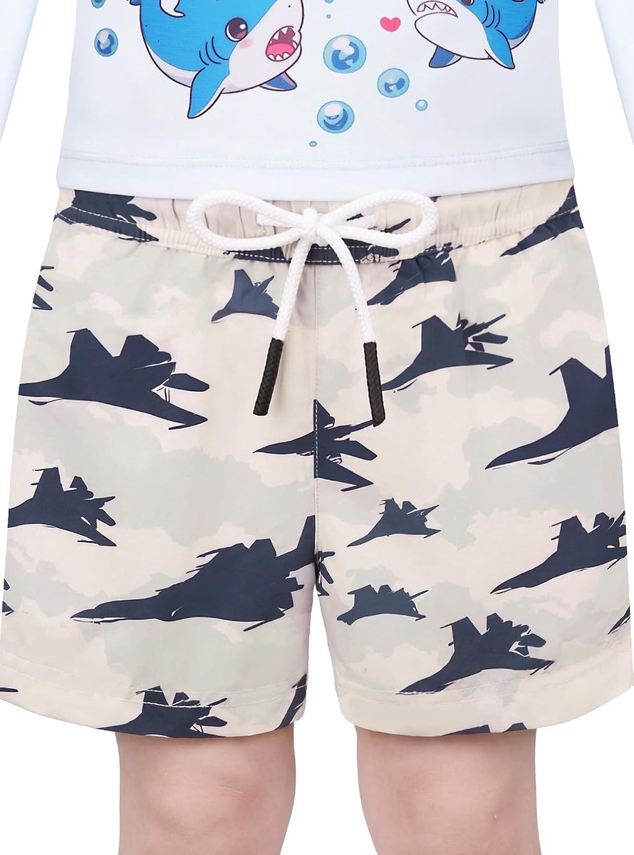 Zwembroek Snel-drogend met Rekbare Compressie Voering, Strandshorts voor Peuter, Maat 2 jaar tot 6 7 8 10 12 14 16