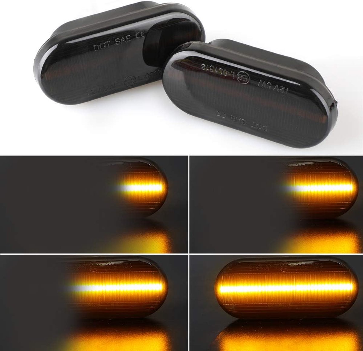 Xin Trade 2 stuks Led Dynamische Side Marker Richtingaanwijzer Sequentiële Blinker Licht Voor Volks wagen Bora Golf 3 4/Pas sat 3 BG/Po lo