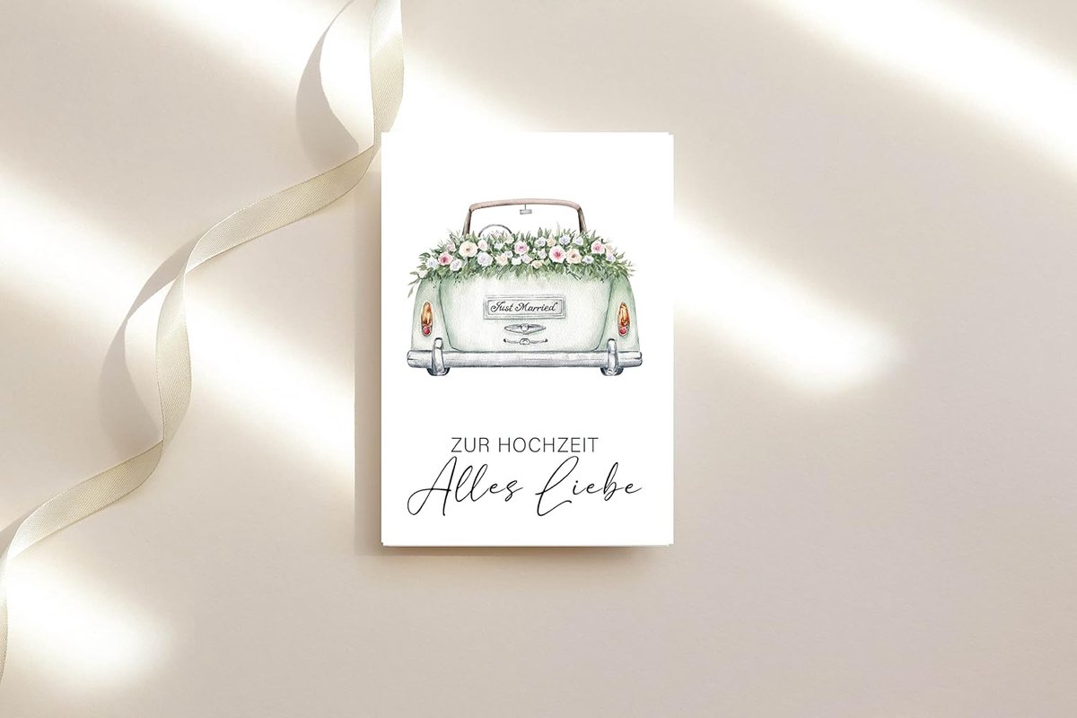 Poskaart met envelop "Alles Liebe zum Wedding Card Felicitaties für Wedding