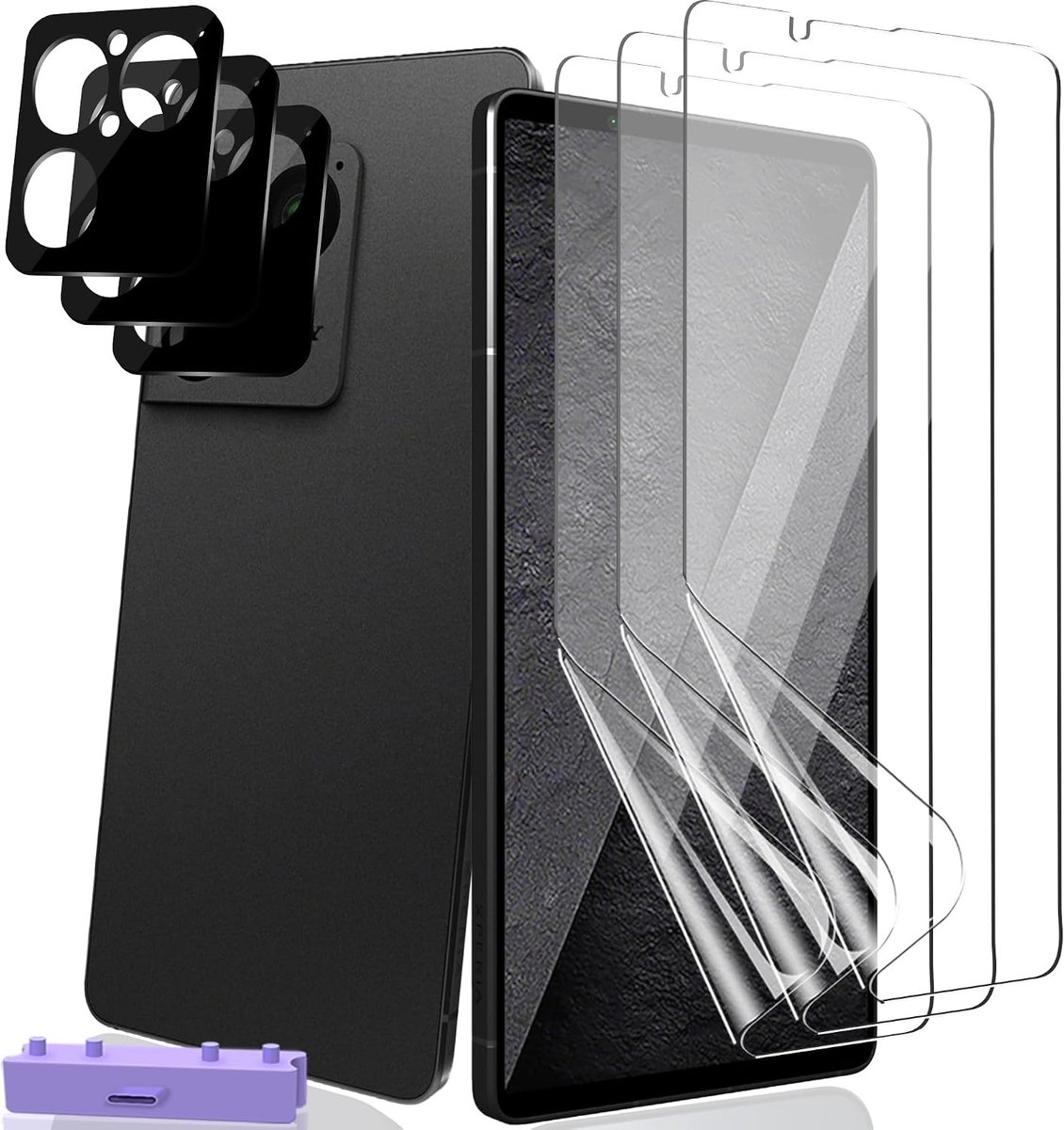 Displaybeschermfolie voor Sony Xperia 1 VIII, 3 + 3 stuks