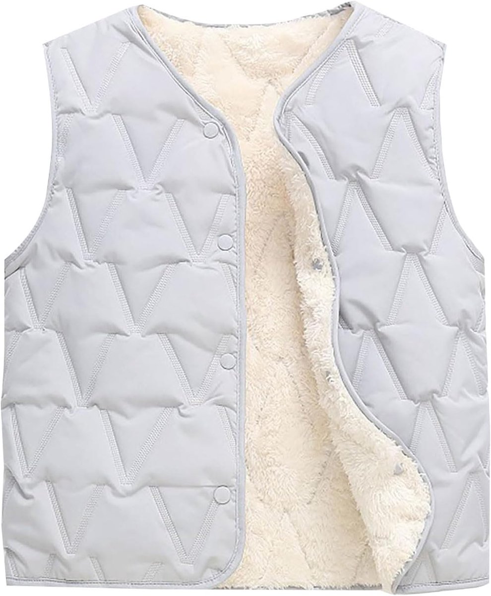 Teddy Fleece Weste Kinder Teddyjacke Mädchen Ärmellos Fleecejacke Kurz V-Ausschnitt Teddyfleece Jacke Plüschweste Mit Taschen Herbst Winter Warm Teddyweste Outdoor Fleeceweste Sport Übergangsjacke