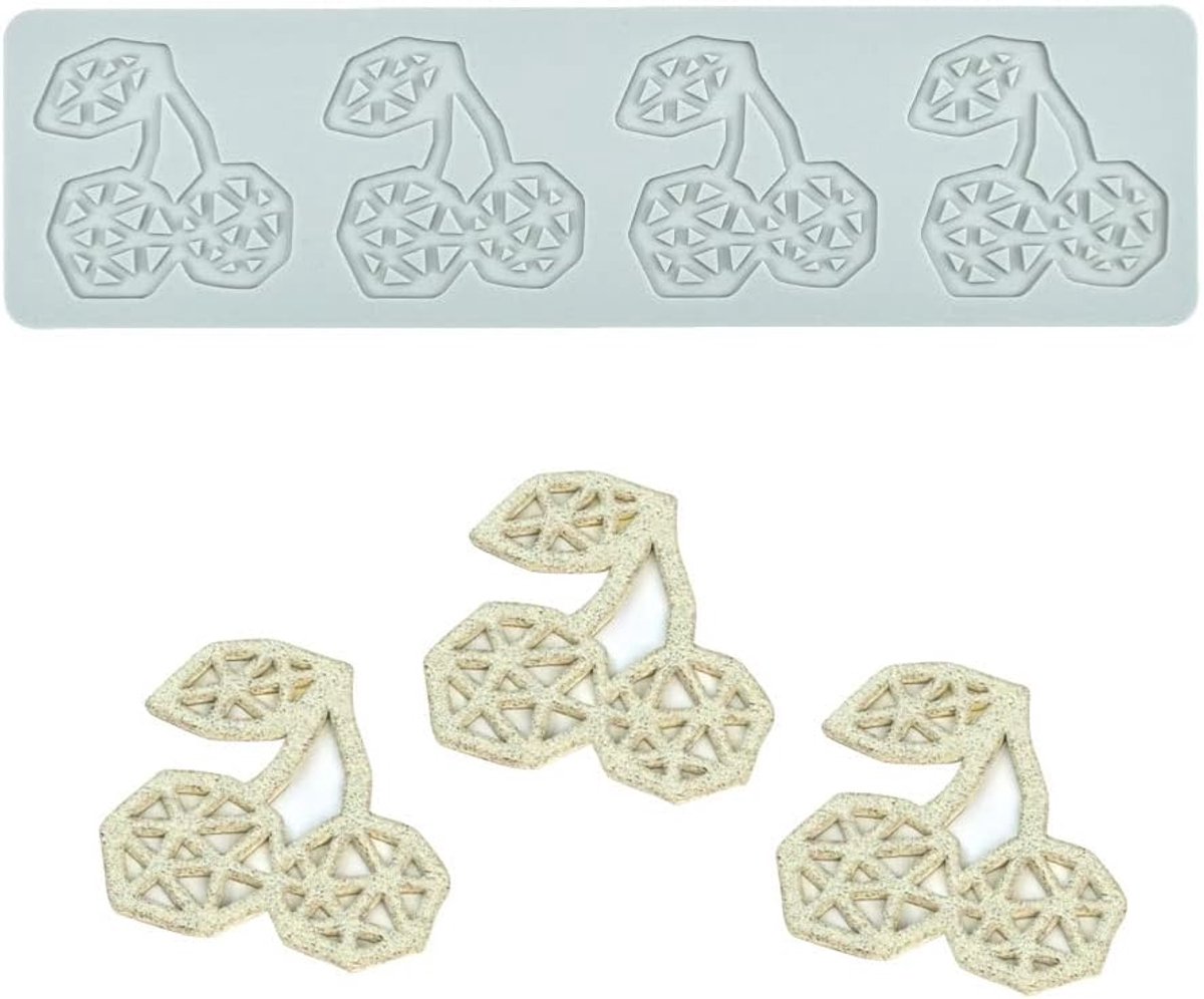 Lace Mold, Silicone Lace Fondant Mallen, Sugar Craft Impression Mold Eetbare Cake Moleculaire Cuisine Decoreren, 3 Gaten Cherry