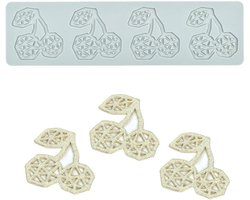 Lace Mold, Silicone Lace Fondant Mallen, Sugar Craft Impression Mold Eetbare Cake Moleculaire Cuisine Decoreren, 3 Gaten Cherry