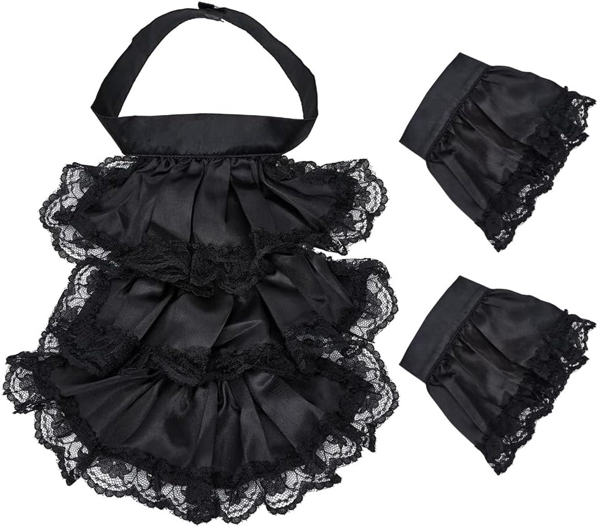Jabot Manchetten Van Kant Zwart Koloniaal Kant Jabot Manchetten Kraag Victoriaanse Steampunk Chiffon Kraag Ruches Kostuum Accessoires