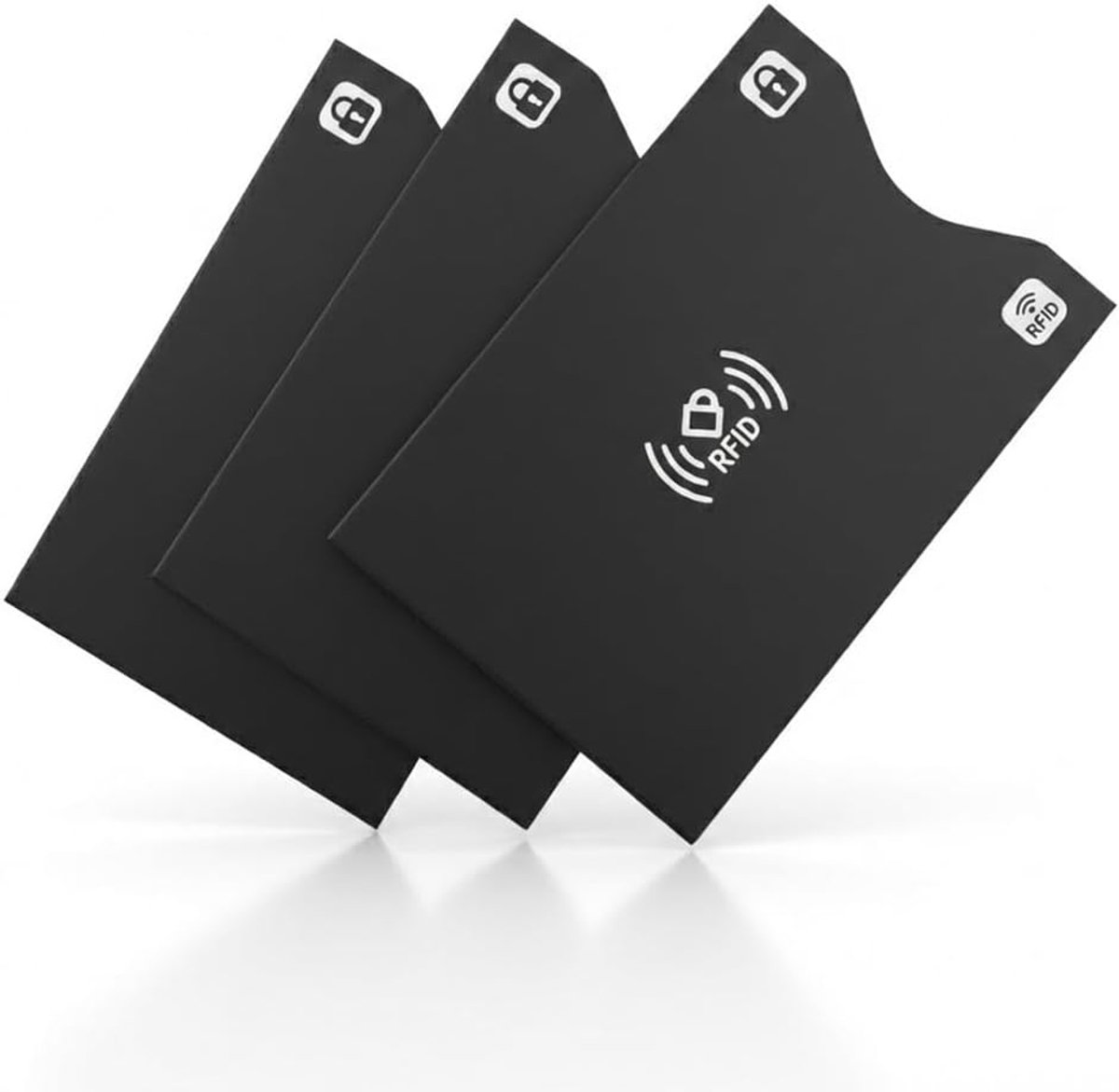 3 stuks afgeschermde beschermhoezen voor kaarten, NFC-bescherming, anti-fraude, praktisch ontwerp voor de tas, afgeschermde vakken voor bankkaarten, ideaal voor pendelaars en gebruik onderweg