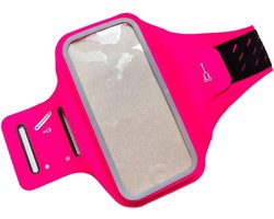 Cover Chinlon-Lycra Ultra-dunne Armband Sport Wandelen Fitness Fietsen Gym voor Samsung Galaxy M21 (2021) - Roze