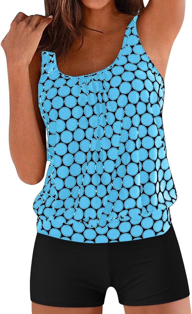 Tankini Damen Bauchweg Zweiteilig Badeanzug Push up Bademoden Plus Größe Tankini Set Tankini Oberteil mit Badeshorts Elegant Sommer Badeanzüge Strand Schwimmanzug