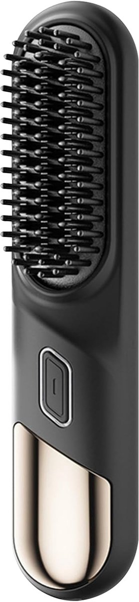 Draadloze stijltang borstel USB oplaadbare draagbare stijlkam met 4 temperatuurinstellingen voor vrouwen cadeau-idee voor thuis reizen (zwart)