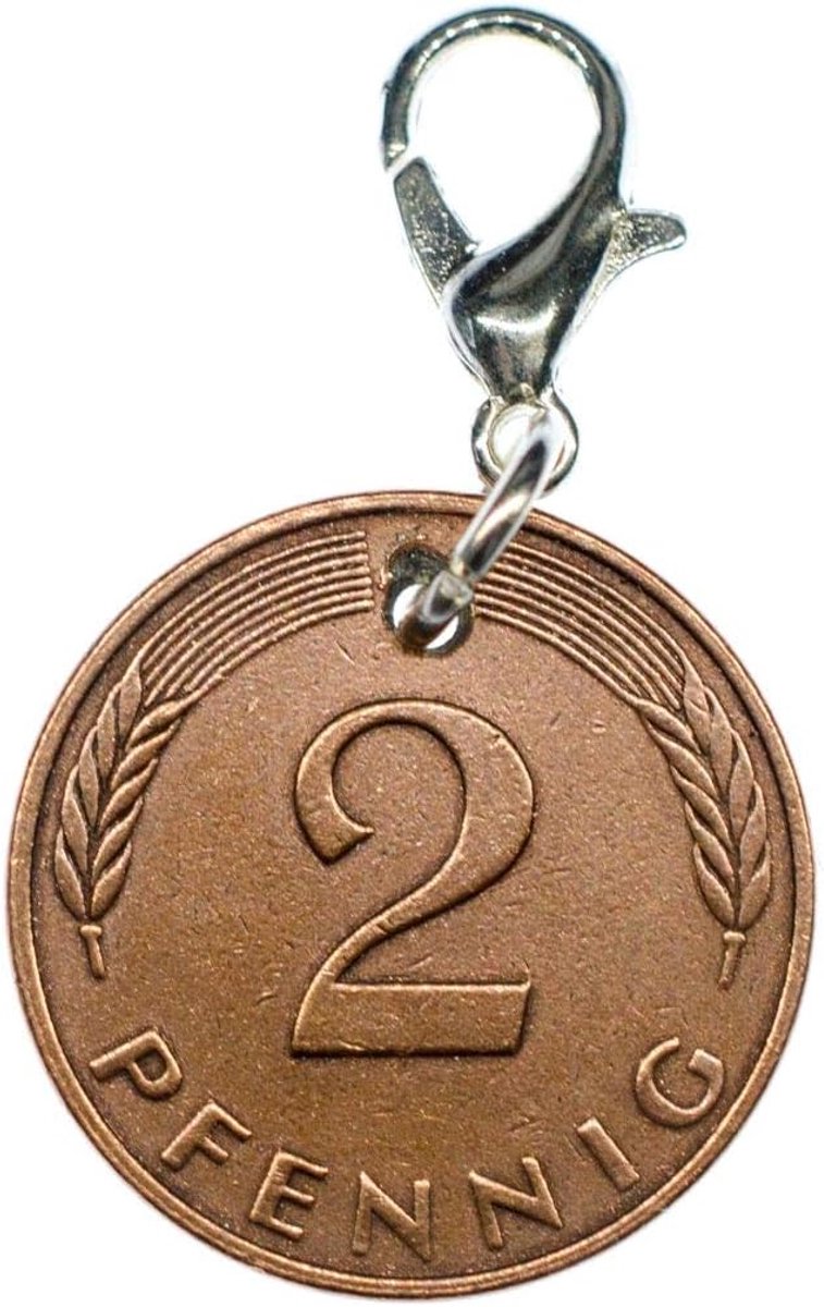 2 Pfennig BRD FRG Duitse Duitsland Coin Charm Armband Hanger Lucky Penny