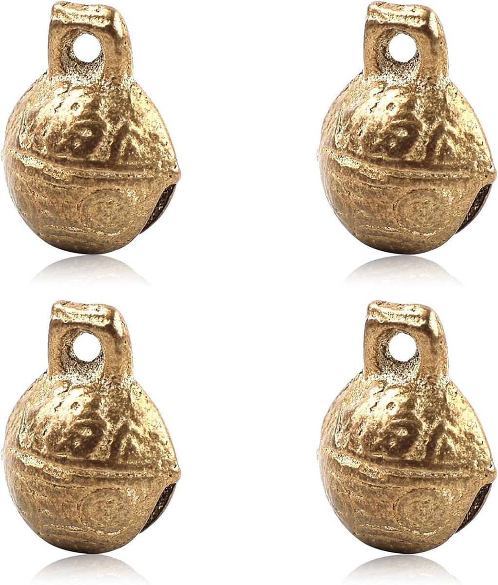 4 stuks extra luide hondenklokken messing vintage, 2 cm belletjes huisdier