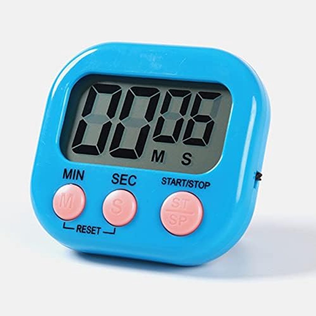 Keukentimer, magnetische achterstandaard, timers voor bakken, keuken, studeerkamer, trainingstraining, tellen en aftellen klok luid alarm (blauw)
