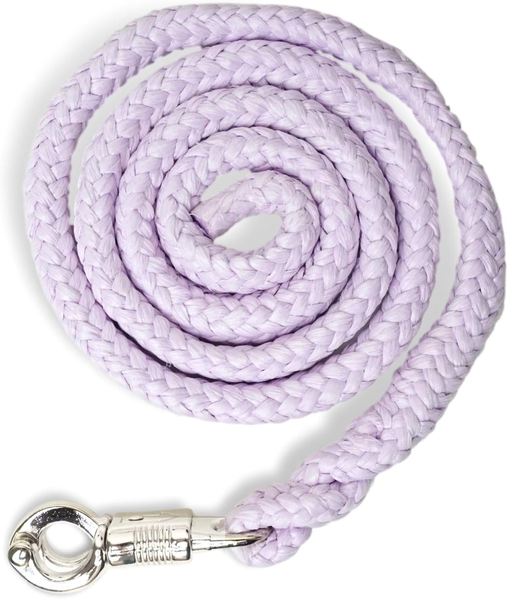 Hondentouw met paniekhaak, voor paarden, ponys, shetty, ezel, aanbindbreiwerk in vele stijlvolle designs, lengte 1,60 m (babypaars)