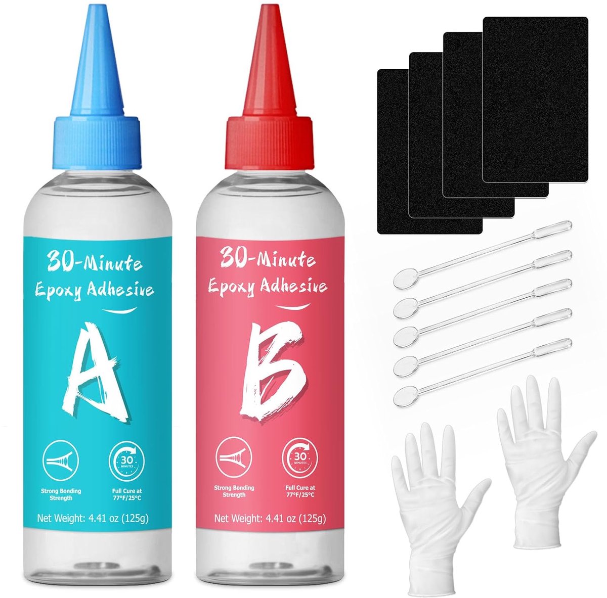250 g 30 minuten epoxylijm, heldere 2-componenten epoxyharslijm met accessoires voor metaal, hout, glas, keramiek en kunststof