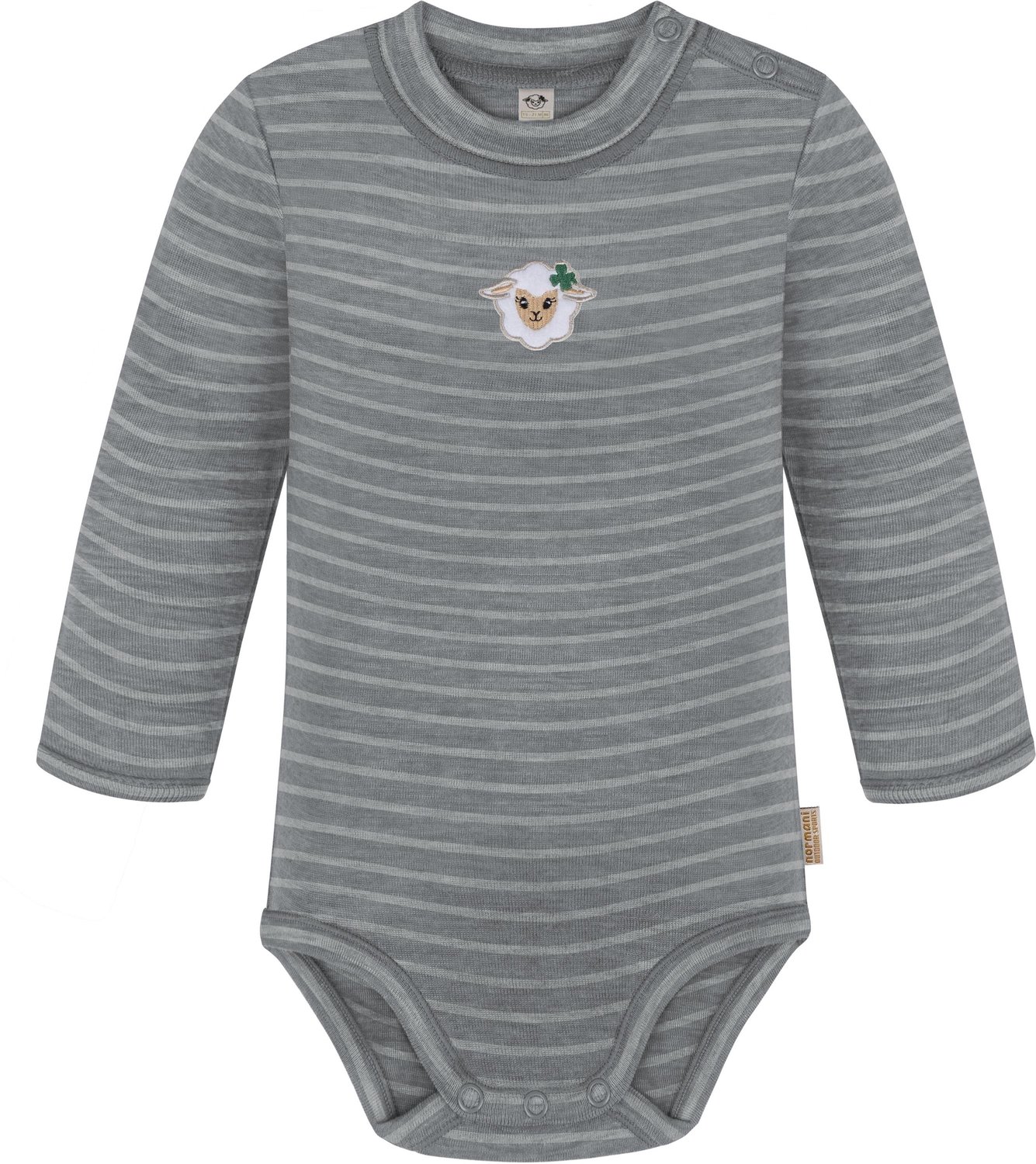 Baby-body met lange mouwen van merinowol „Tuai“