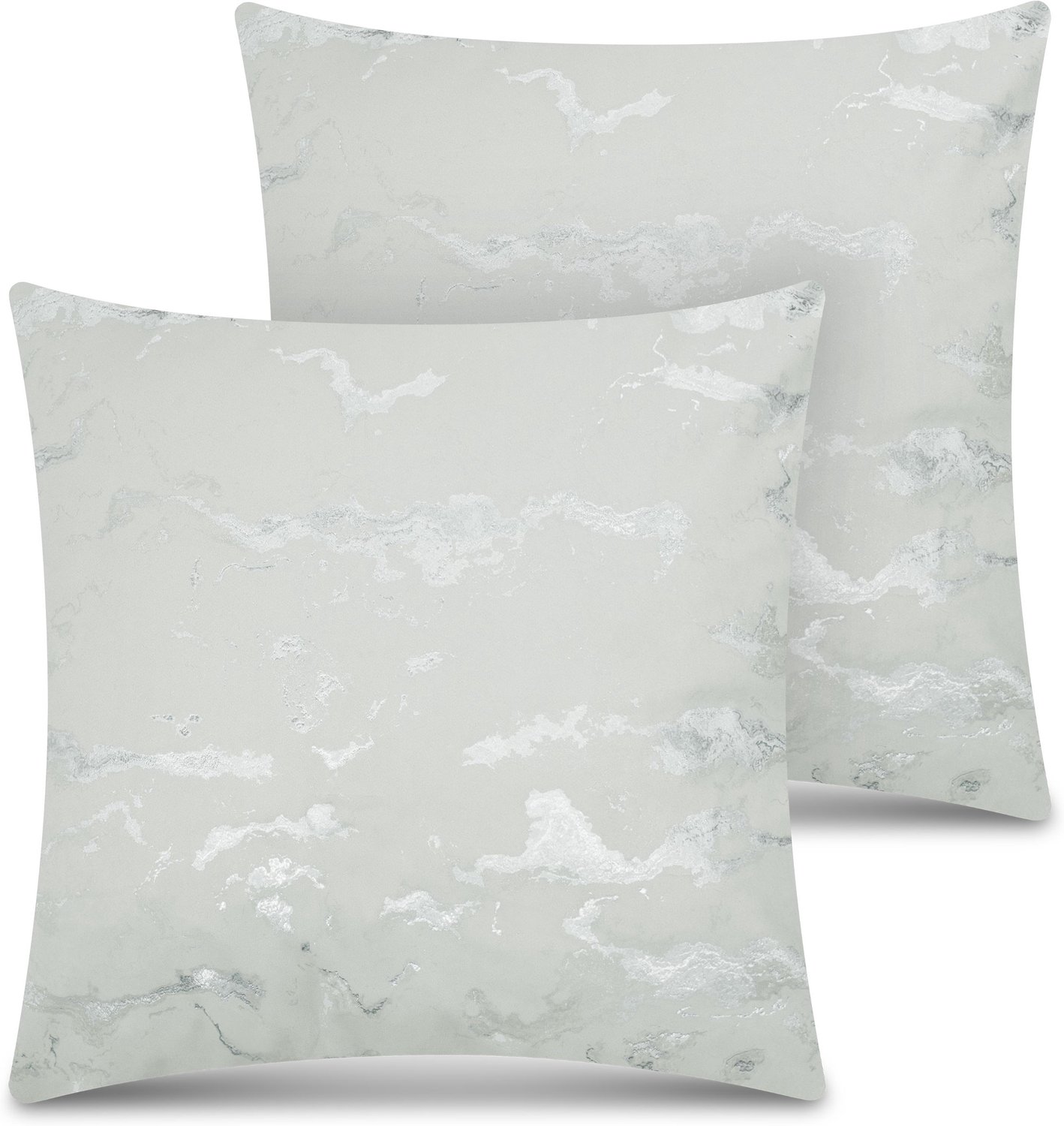 2 kussenslopen met marmermotief, 45 x 45 cm, „Carrara“