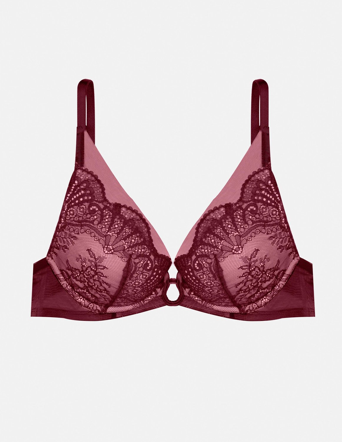 ESOTIQ Tone - Push-upbeha - Paarse kant - Decoratieve mesh Paars;Wit