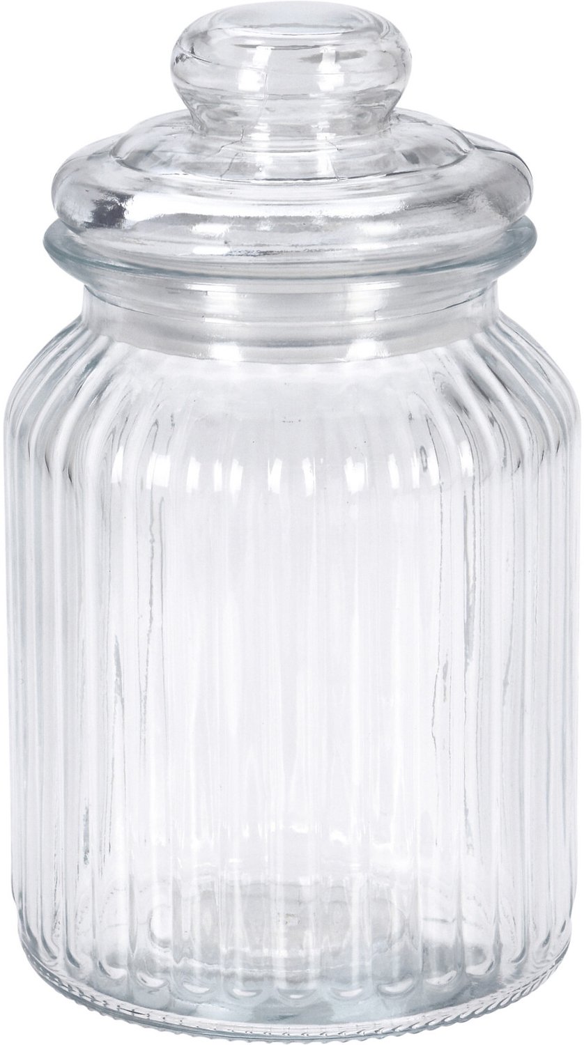 EH Excellent Houseware - Gestreepte pot met een luchtdichte deksel, 750 ml